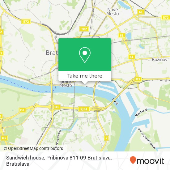 Sandwich house, Pribinova 811 09 Bratislava mapa