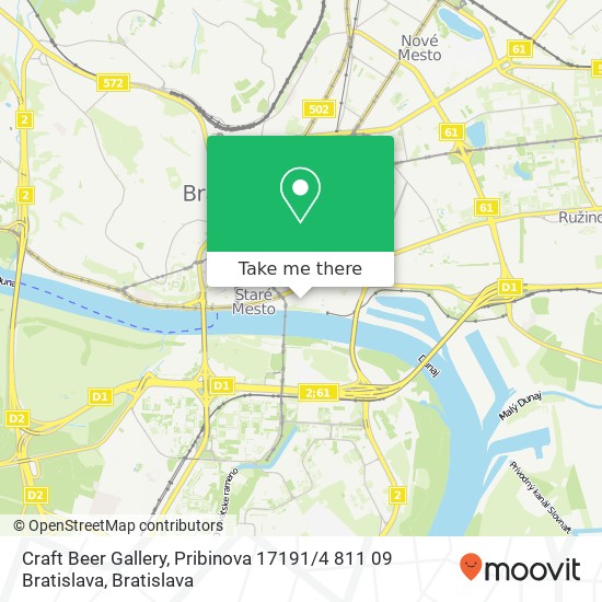 Craft Beer Gallery, Pribinova 17191 / 4 811 09 Bratislava mapa