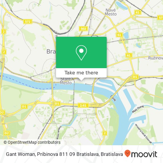 Gant Woman, Pribinova 811 09 Bratislava mapa