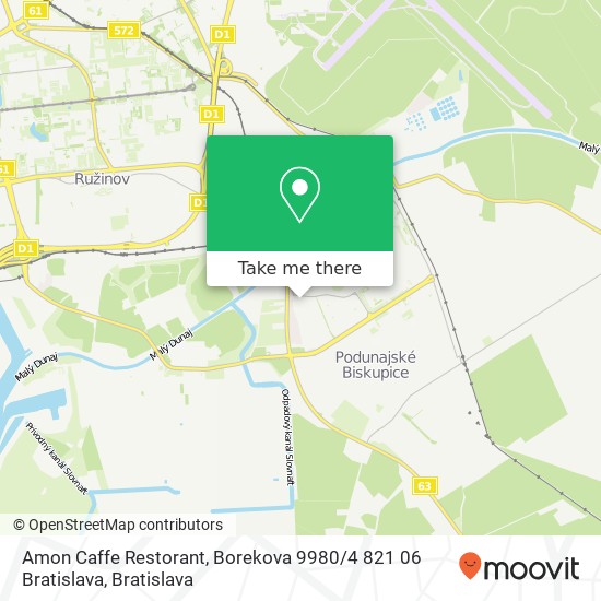 Amon Caffe Restorant, Borekova 9980 / 4 821 06 Bratislava mapa