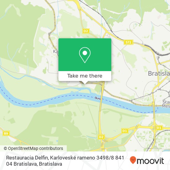 Restauracia Delfin, Karloveské rameno 3498 / 8 841 04 Bratislava mapa