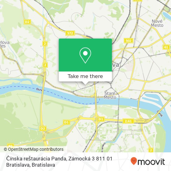 Čínska reštaurácia Panda, Zámocká 3 811 01 Bratislava mapa