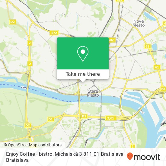 Enjoy Coffee - bistro, Michalská 3 811 01 Bratislava mapa