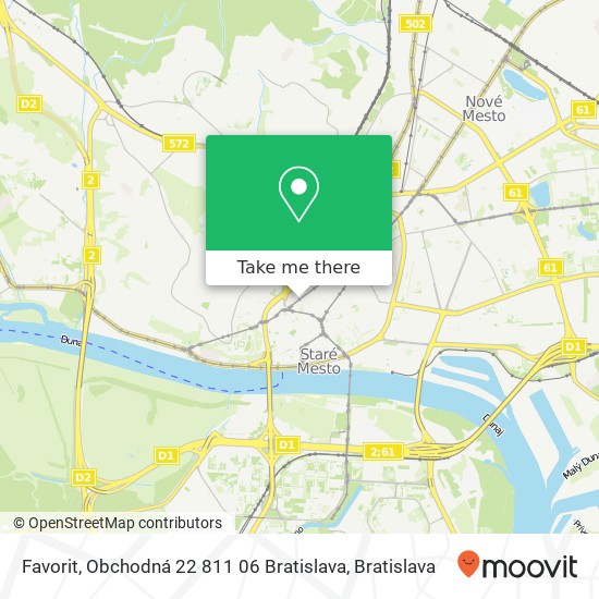 Favorit, Obchodná 22 811 06 Bratislava mapa