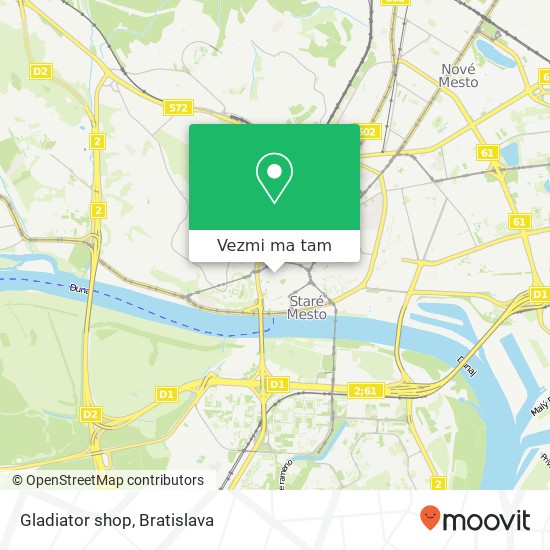 Gladiator shop, Biela 2 811 01 Bratislava mapa