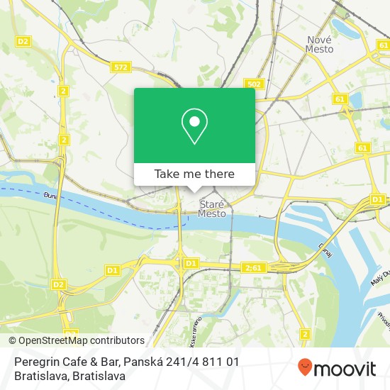 Peregrin Cafe & Bar, Panská 241 / 4 811 01 Bratislava mapa