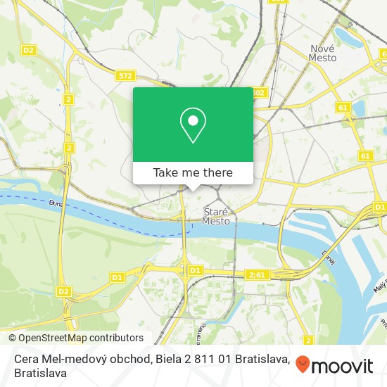 Cera Mel-medový obchod, Biela 2 811 01 Bratislava mapa