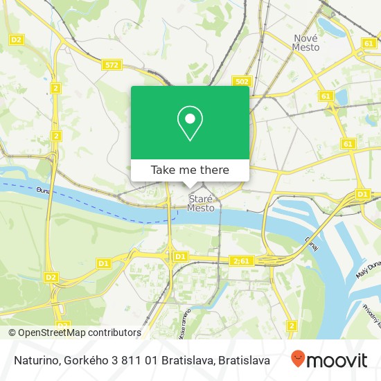 Naturino, Gorkého 3 811 01 Bratislava mapa