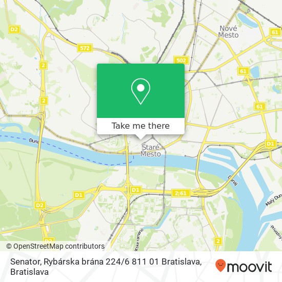 Senator, Rybárska brána 224 / 6 811 01 Bratislava mapa
