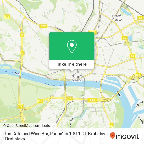 Inn Cafe and Wine Bar, Radničná 1 811 01 Bratislava mapa