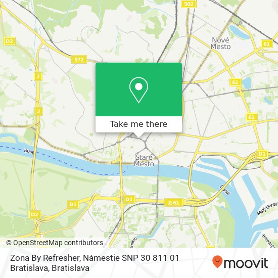 Zona By Refresher, Námestie SNP 30 811 01 Bratislava mapa
