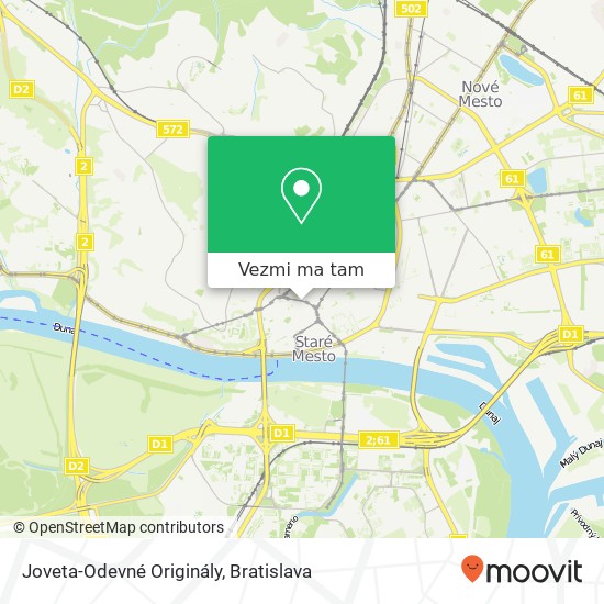 Joveta-Odevné Originály, Námestie SNP 30 811 01 Bratislava mapa