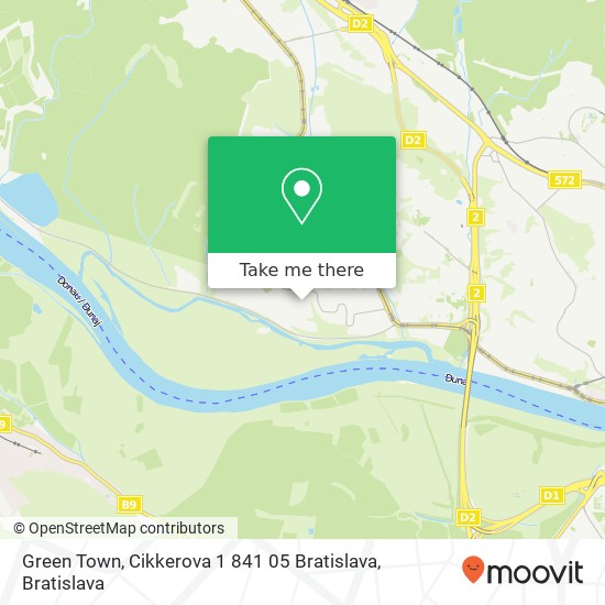 Green Town, Cikkerova 1 841 05 Bratislava mapa