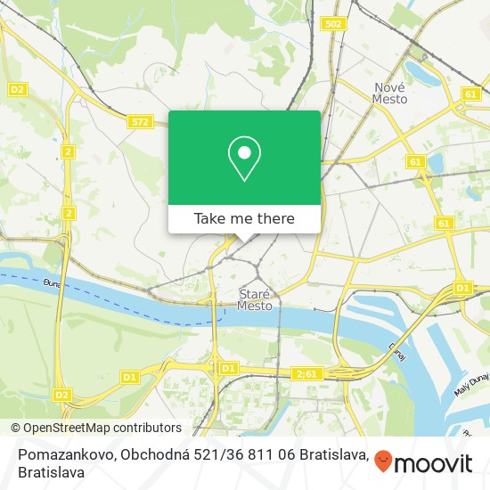 Pomazankovo, Obchodná 521 / 36 811 06 Bratislava mapa