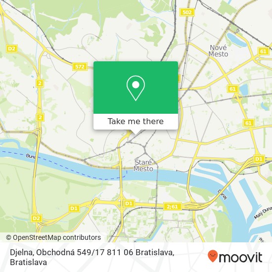 Djelna, Obchodná 549 / 17 811 06 Bratislava mapa