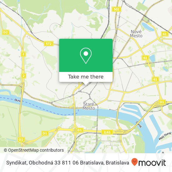 Syndikat, Obchodná 33 811 06 Bratislava mapa