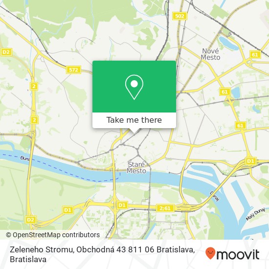 Zeleneho Stromu, Obchodná 43 811 06 Bratislava mapa