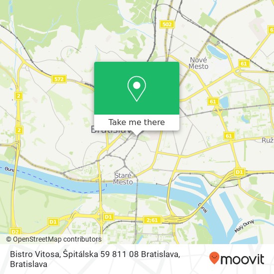 Bistro Vitosa, Špitálska 59 811 08 Bratislava mapa