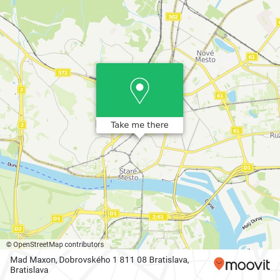 Mad Maxon, Dobrovského 1 811 08 Bratislava mapa