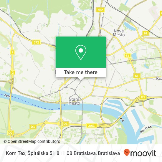 Kom Tex, Špitálska 51 811 08 Bratislava mapa