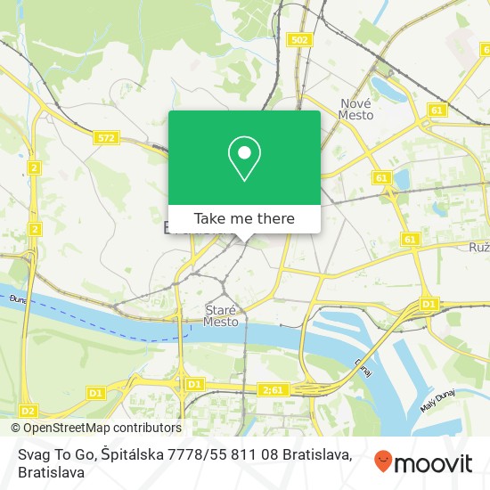 Svag To Go, Špitálska 7778 / 55 811 08 Bratislava mapa