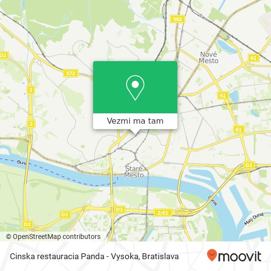 Cinska restauracia Panda - Vysoka, Vysoká 39 811 06 Bratislava mapa