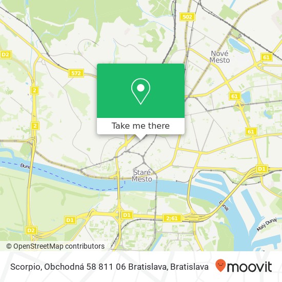 Scorpio, Obchodná 58 811 06 Bratislava mapa