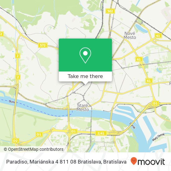 Paradiso, Mariánska 4 811 08 Bratislava mapa