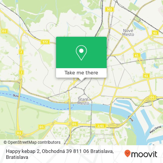 Happy kebap 2, Obchodná 39 811 06 Bratislava mapa