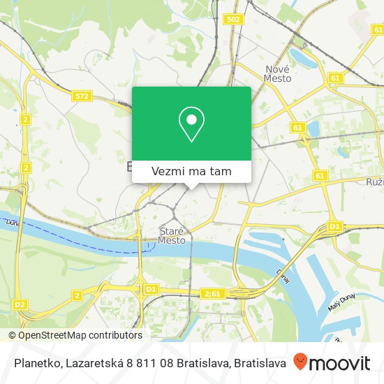 Planetko, Lazaretská 8 811 08 Bratislava mapa