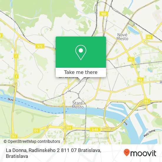La Donna, Radlinského 2 811 07 Bratislava mapa