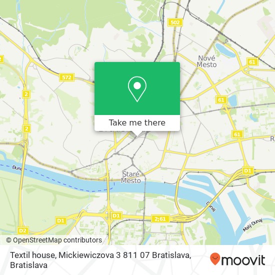 Textil house, Mickiewiczova 3 811 07 Bratislava mapa