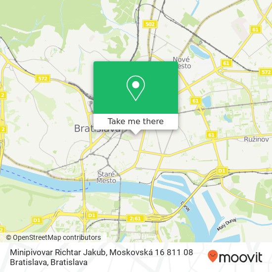 Minipivovar Richtar Jakub, Moskovská 16 811 08 Bratislava mapa