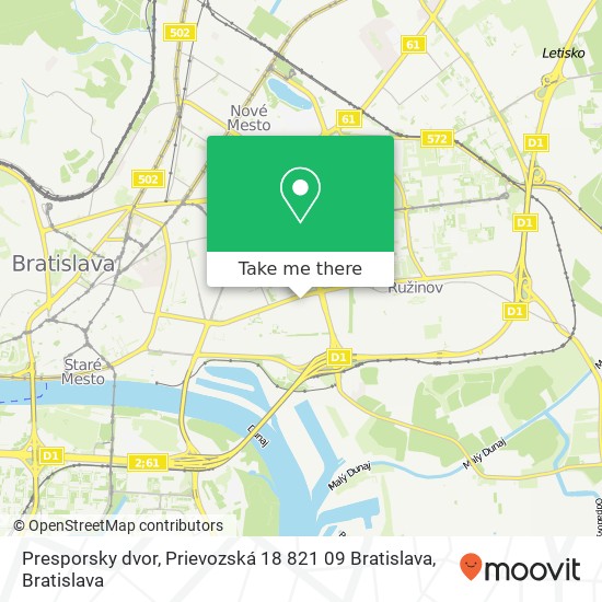 Presporsky dvor, Prievozská 18 821 09 Bratislava mapa