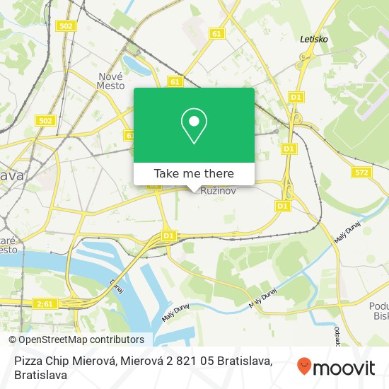 Pizza Chip Mierová, Mierová 2 821 05 Bratislava mapa