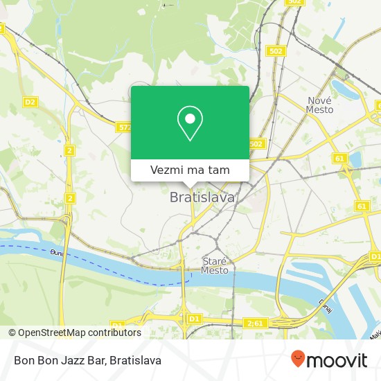 Bon Bon Jazz Bar, Štefánikova 889 / 31 811 05 Bratislava mapa