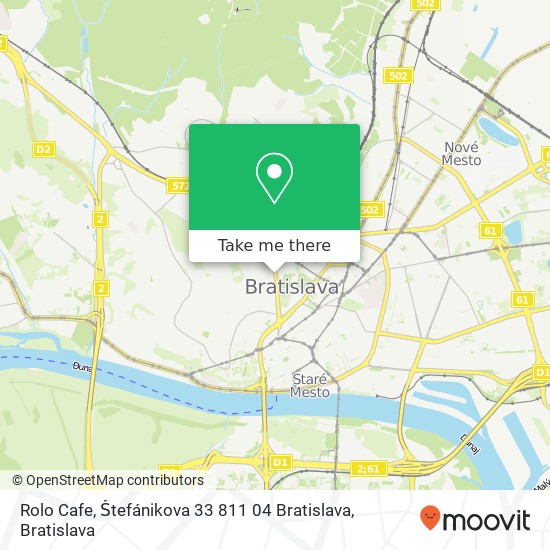 Rolo Cafe, Štefánikova 33 811 04 Bratislava mapa