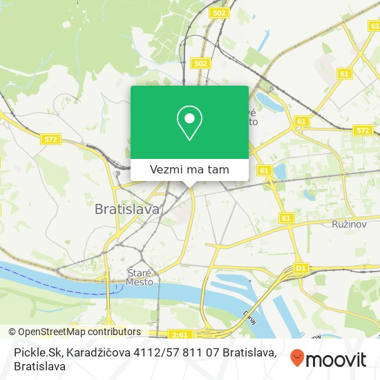 Pickle.Sk, Karadžičova 4112 / 57 811 07 Bratislava mapa