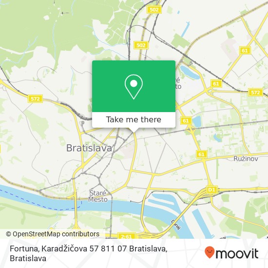 Fortuna, Karadžičova 57 811 07 Bratislava mapa