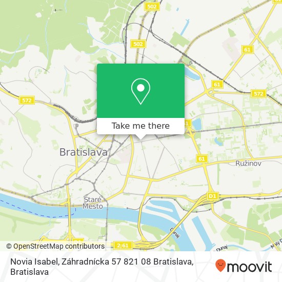 Novia Isabel, Záhradnícka 57 821 08 Bratislava mapa