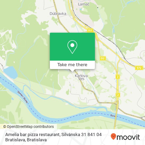 Amelia bar pizza restaurant, Silvánska 31 841 04 Bratislava mapa