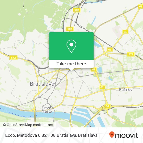 Ecco, Metodova 6 821 08 Bratislava mapa