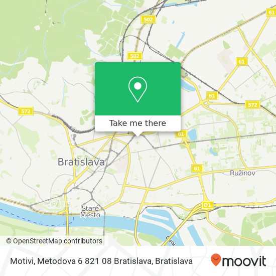 Motivi, Metodova 6 821 08 Bratislava mapa