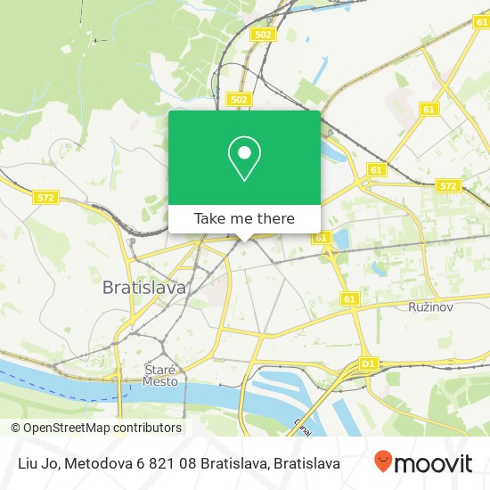 Liu Jo, Metodova 6 821 08 Bratislava mapa