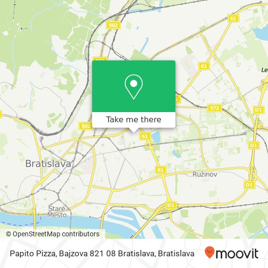 Papito Pizza, Bajzova 821 08 Bratislava mapa