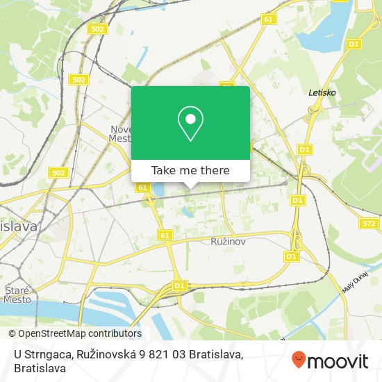 U Strngaca, Ružinovská 9 821 03 Bratislava mapa