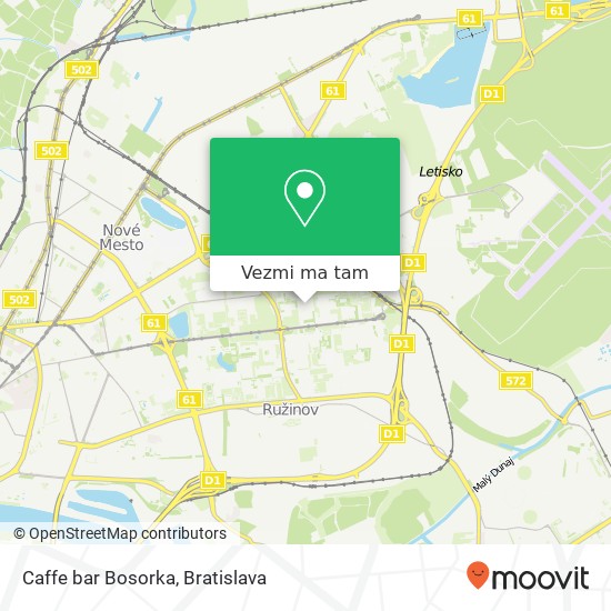 Caffe bar Bosorka mapa
