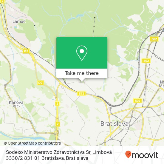 Sodexo Ministerstvo Zdravotnictva Sr, Limbová 3330 / 2 831 01 Bratislava mapa