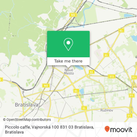 Piccolo caffe, Vajnorská 100 831 03 Bratislava mapa