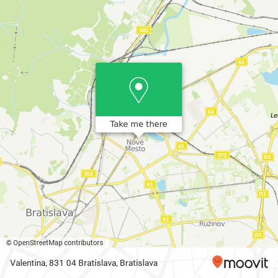 Valentina, 831 04 Bratislava mapa